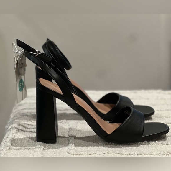 A NEW DAY Haley Black Memory Foam Block Heels Sandals- Size 8 1/2 - Picture 5 of 9